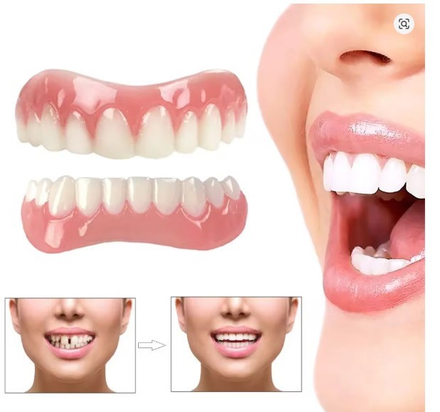 Soft Silicone Denture Kit Upper & Lower Teeth Dental Care Set
