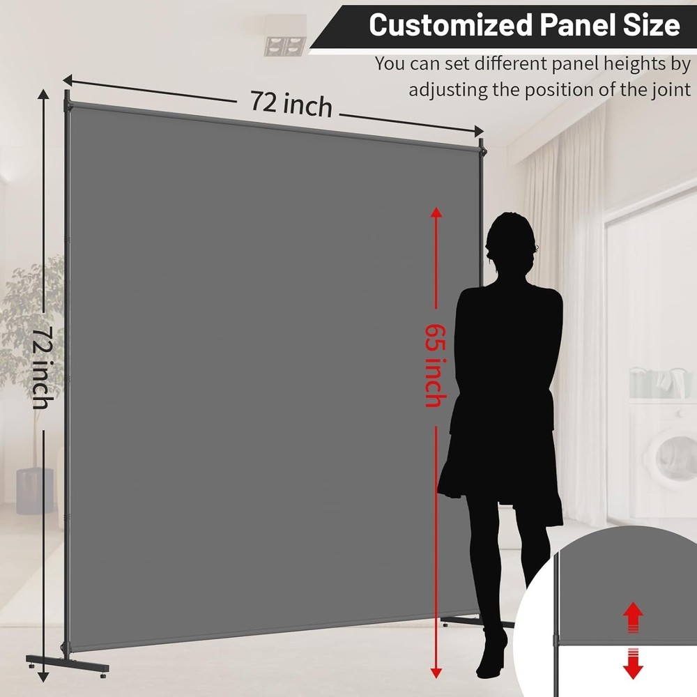 Room Divider 72x72Inch Large Single Panel Privacy Screen for Room Separation