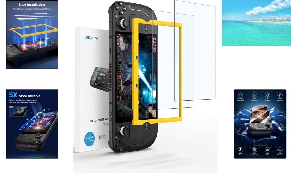 Scratch Resistant 9H Tempered Glass for Steam Deck - Easy Install Guiding Frame