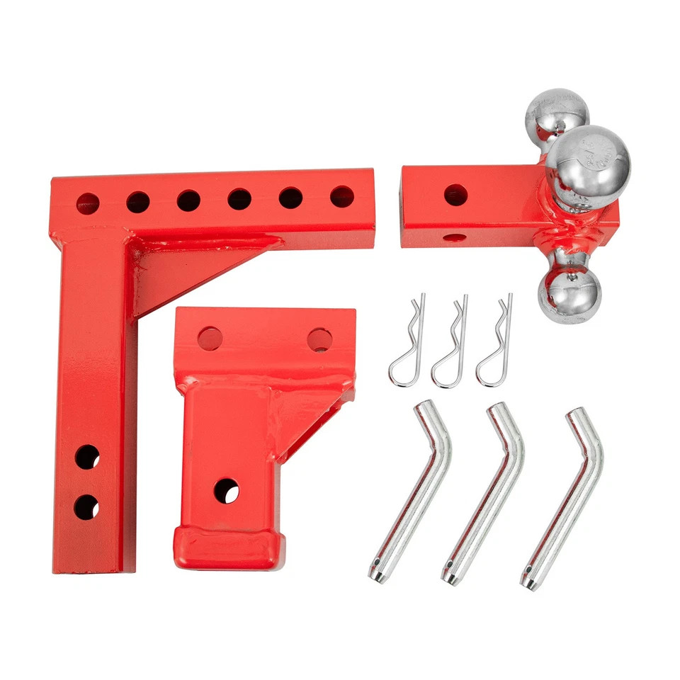 3 Way Tri Ball Adjustable Solid 2" Receiver Triple Drop Turn Tow Hitch Mount US.