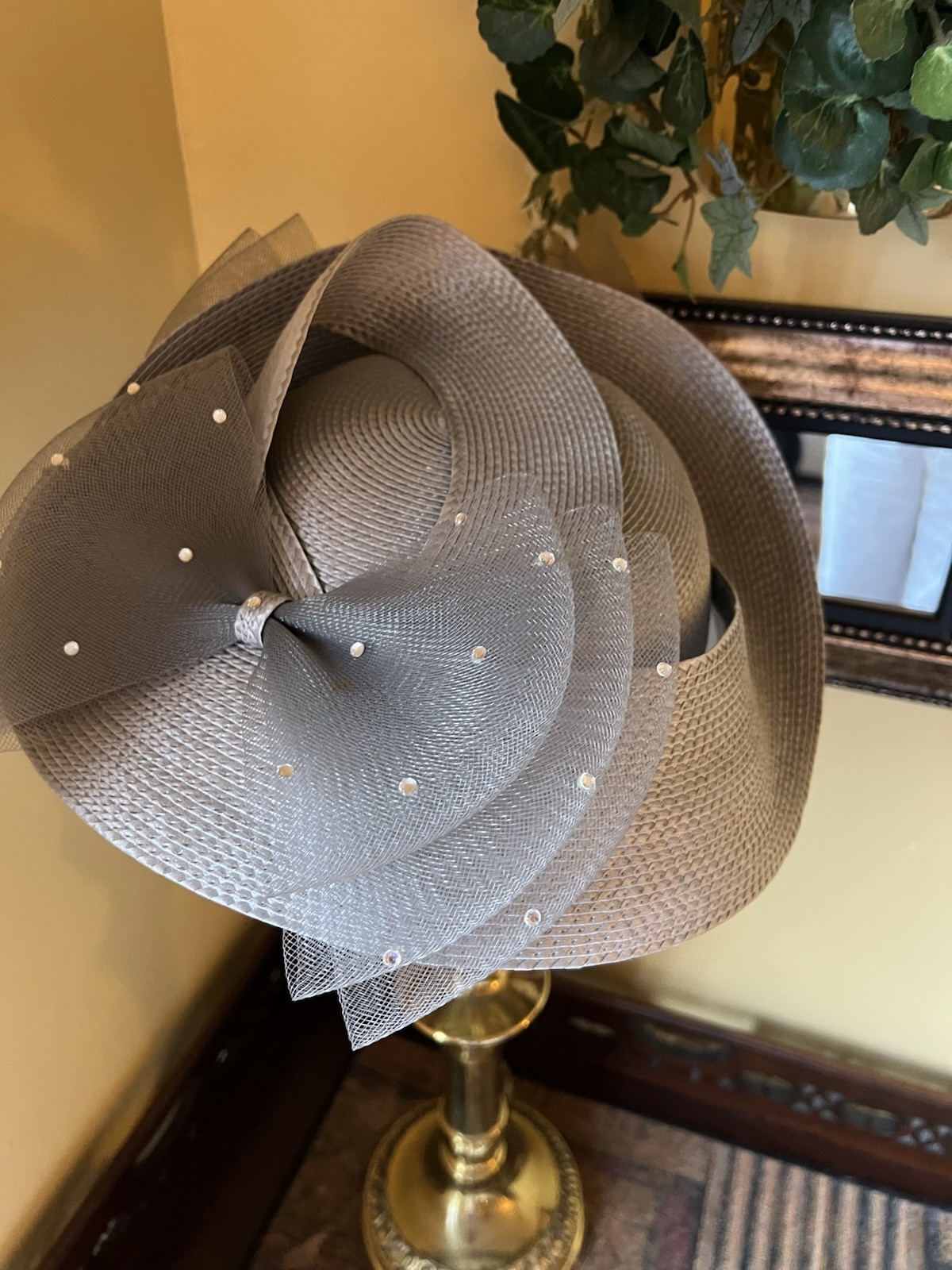 Gray Church Derby Hat Wedding Made USA Ann Marie