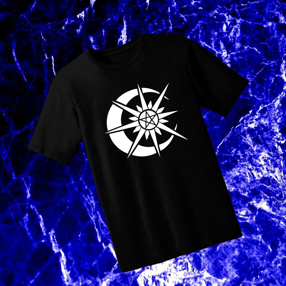 Crescent Moon & Shining Sun with Pentacle Center STENCIL Celestial/Cosmic!!