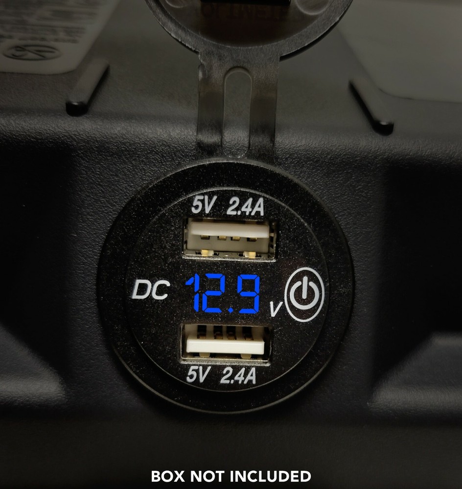 Voltmeter Dual USB Digital LED 5/16" Ring Cables Panel battery Box DIY K3VU