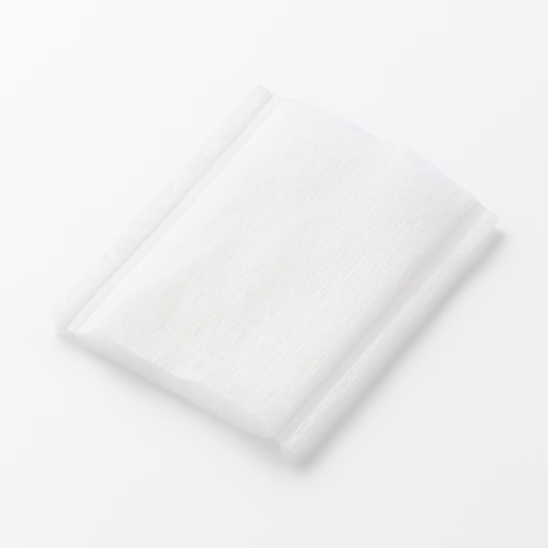 MUJI Soft Cut Cotton Pads 189pcs - 60x50mm Facial Squares - Made in Japan New