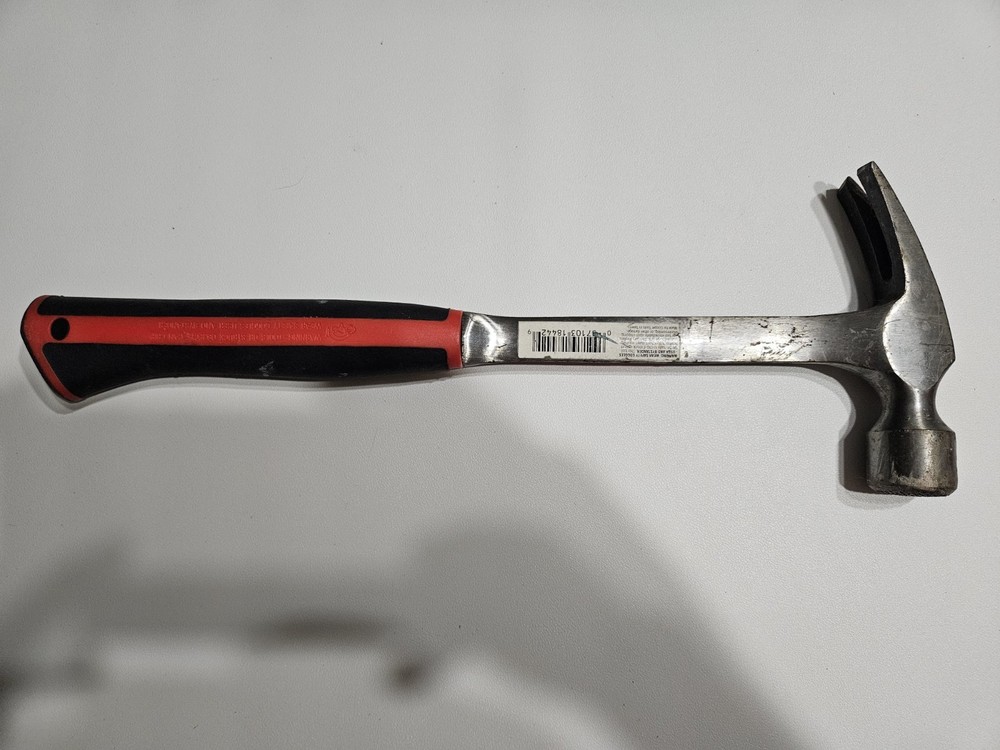 Plumb USA Solid Steel RED GRIP 22oz Rip Claw Hammer