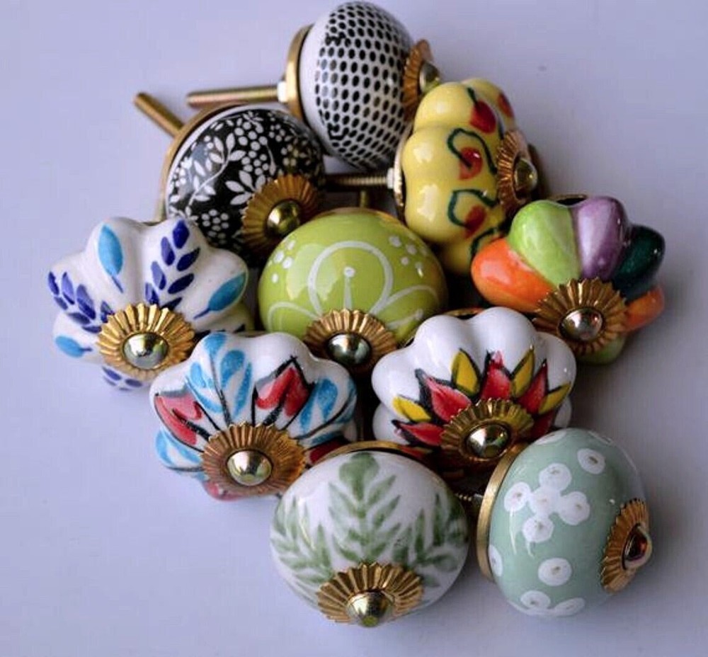 Wholesale Lot Vintage Ceramic Knobs cabinet Furniture & Kitchen Knobs Drawer
