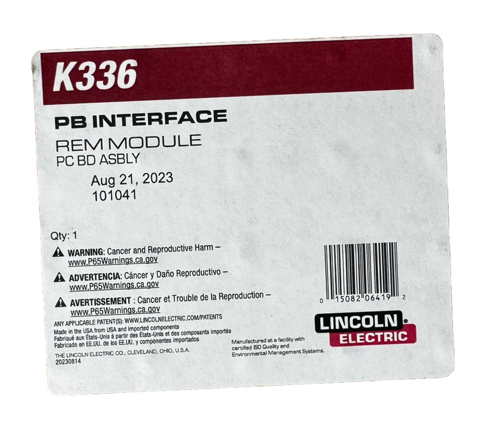 Lincoln Electric K336. PB Interface REM Module PC Board Assembly.