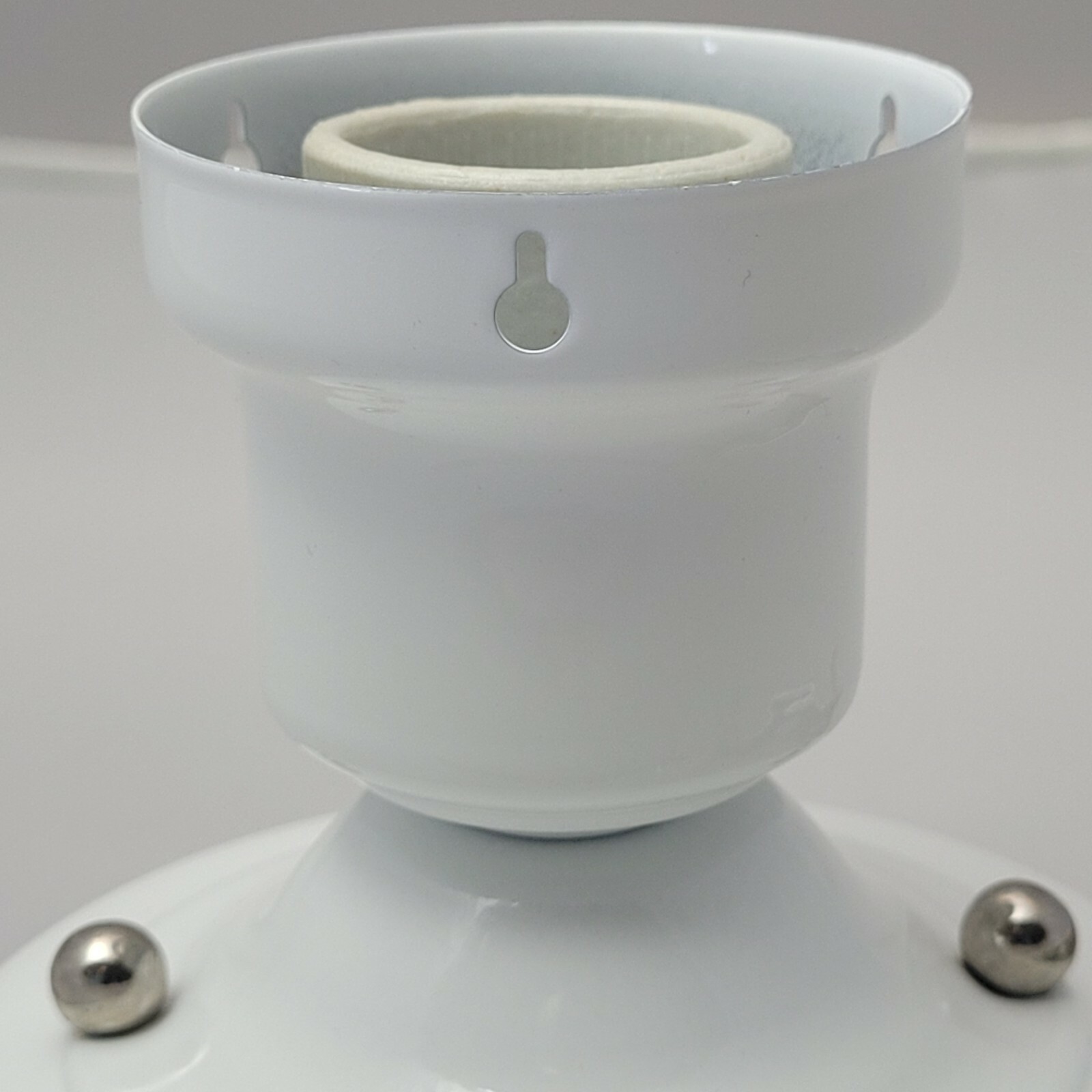 LOOK!!! NEW WHITE 3-CHAIN LIGHT FIXTURE -VINTAGE ART DECO SHADE Three Chain