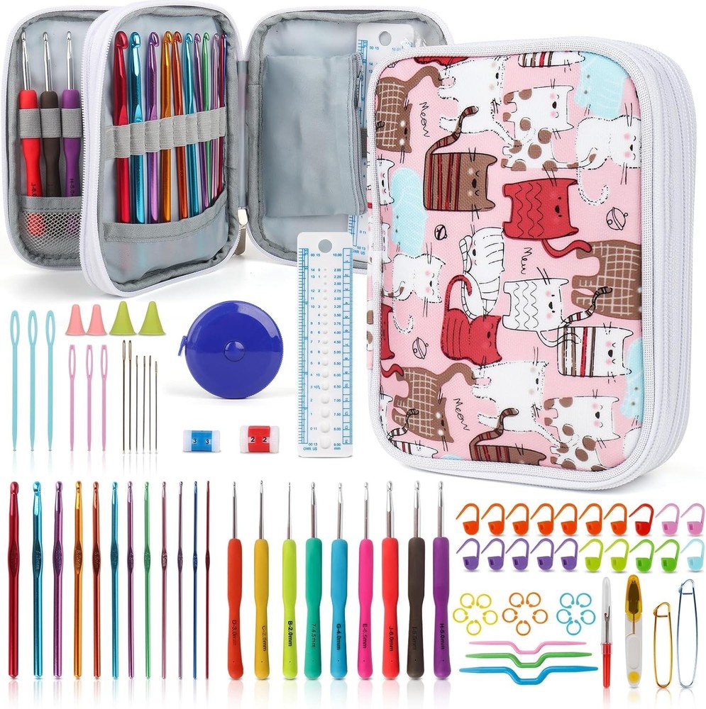 Complete Crochet Kit - 85-Piece Hooks Set with Case