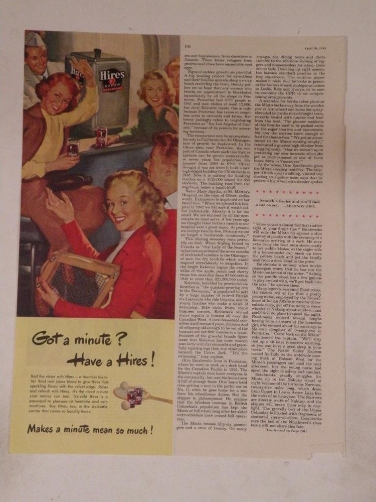 Magazine Ad* - 1949 - Hires Root Beer - (#1)