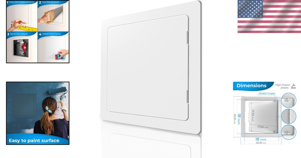 18x18 White Access Panel - Wall Hole Cover-