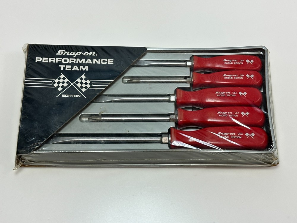 Snap-On Tools USA PERFORMANCE Team Racing Edition Red Handle 5pc Screwdriver Set