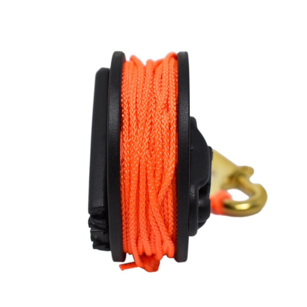 Scuba Diving Compact Finger Spool with Plastic Handle 65ft - Orange Line