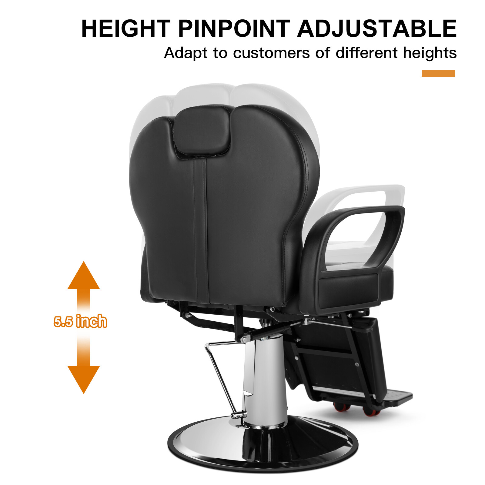 Black All Purpose Reclining Hydraulic Barber Chair Heavy Duty Salon Spa Beauty