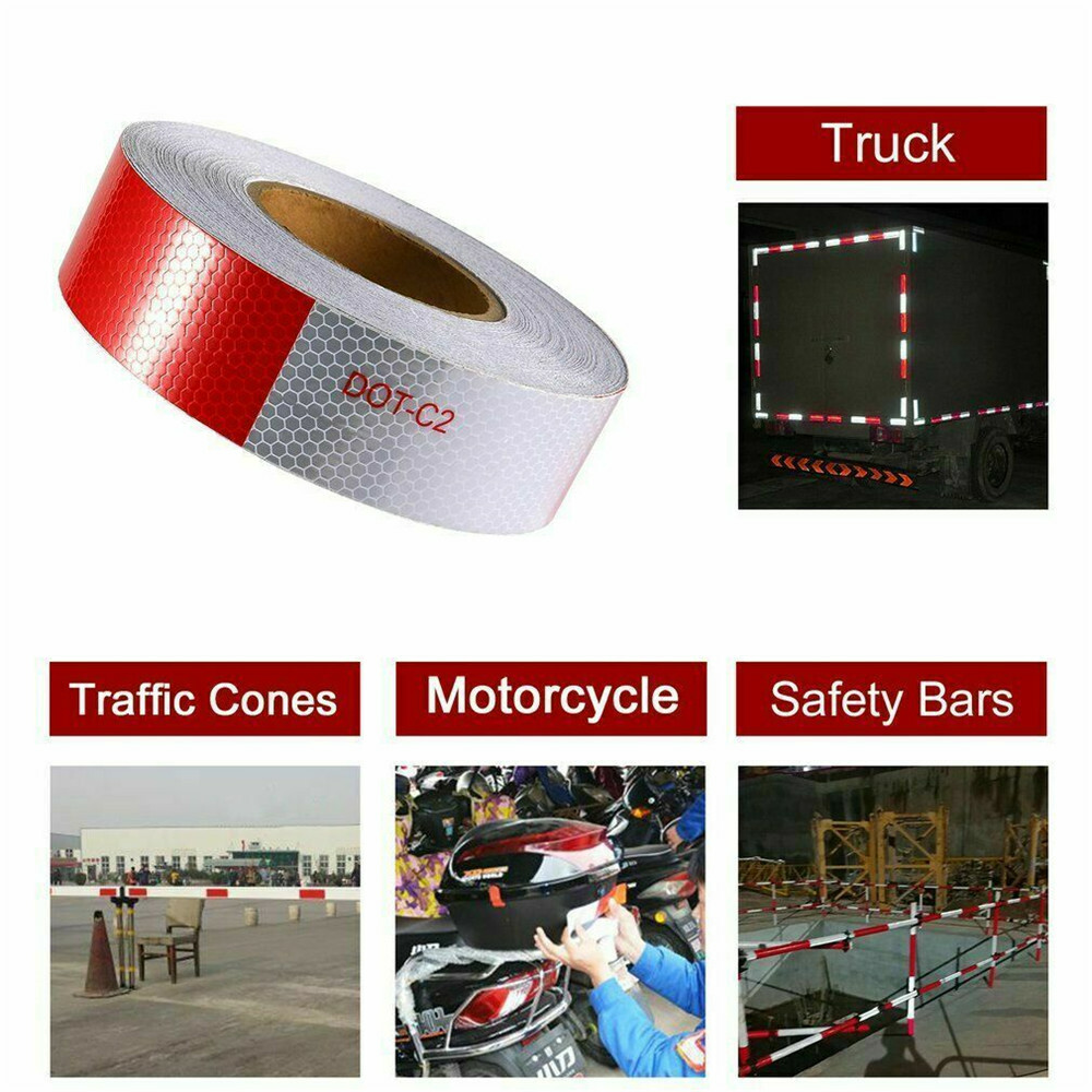 Conspicuity Tape DOT-C2 Approved Reflective Trailer Red White 2”x150’ -1 Roll