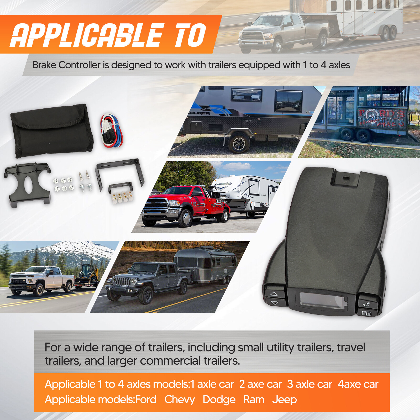 Tekonsha P3 Prodigy Electric Trailer Brake Control Module Controller Box 90195