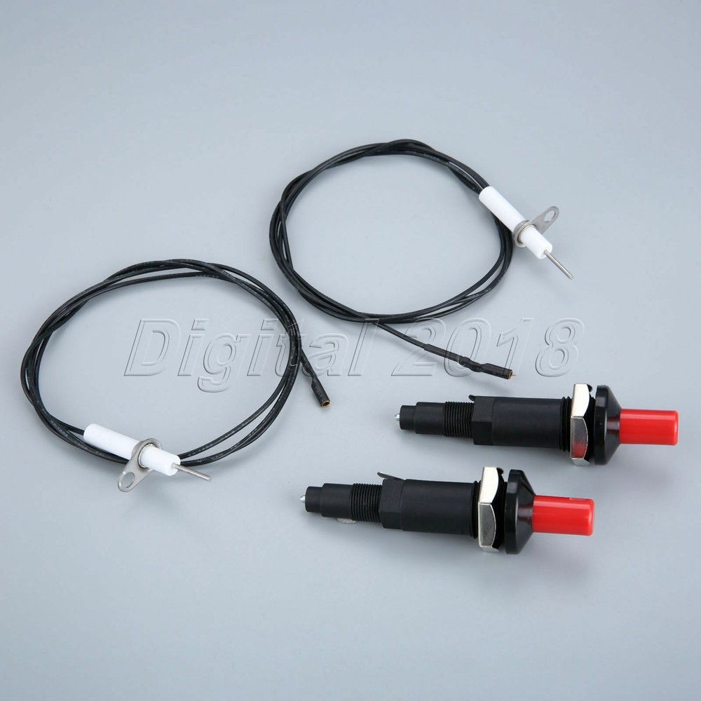 Replace 1 Meter Piezo Igniter Push Button Grill Spark Ignition Parts 2pcs/Set
