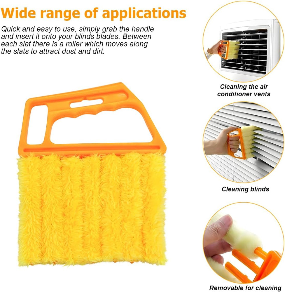 3PCS Blind Cleaner Duster Tool, 7 Fingers Microfiber Handheld Shutter Cleaning B