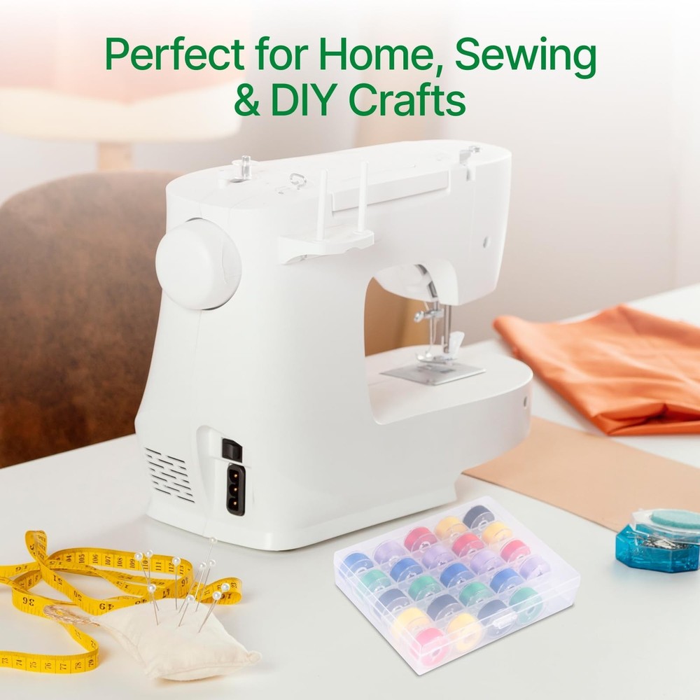 25 Slots Bobbin Organizer Transparent Plastic Bobbin Case Empty Spools Box Fo...