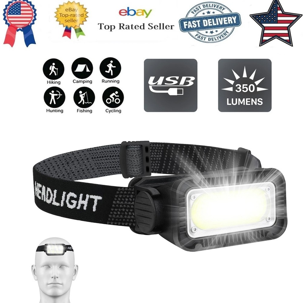 LED Headlight Lamp Head Torch CE Camping Induction Headlamp USB Rechargeable