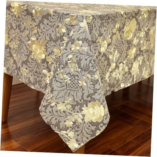 Rectangle Table Cloth Elegant Gold Vine 78" x 54" (Rectangular) Antique Brass