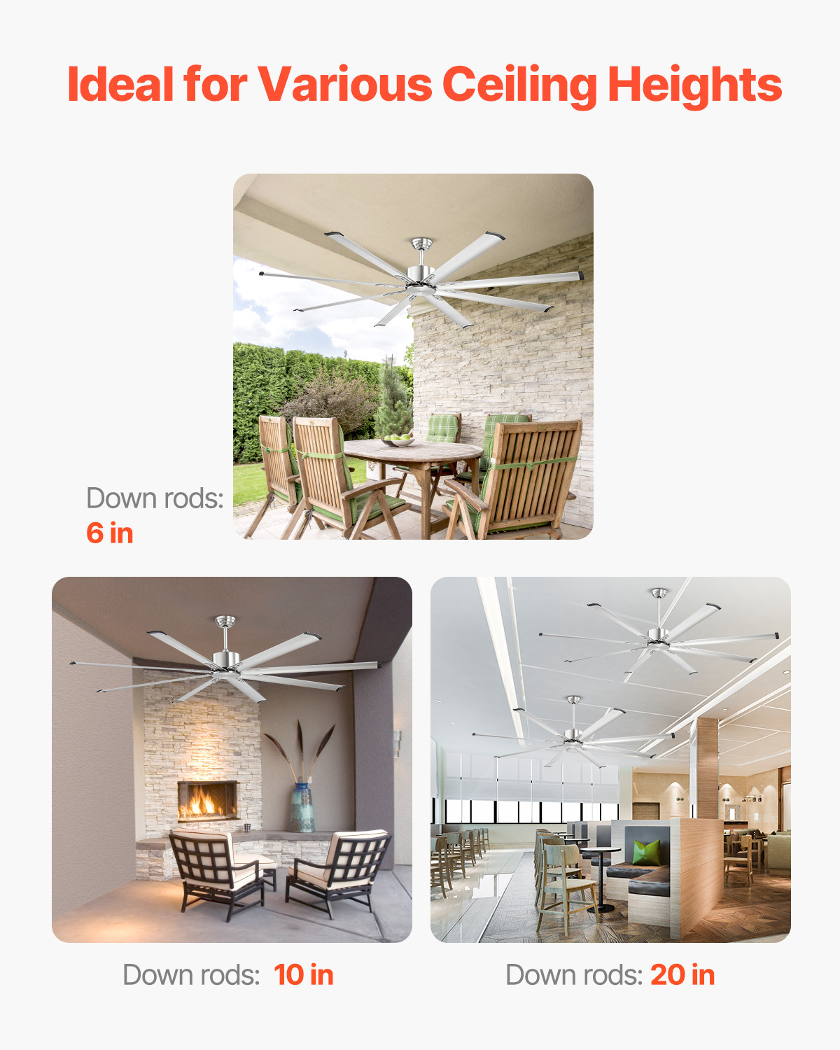 84" Aluminum Ceiling Fan No Light Remote Control Reversible Motor Brushed Nickel