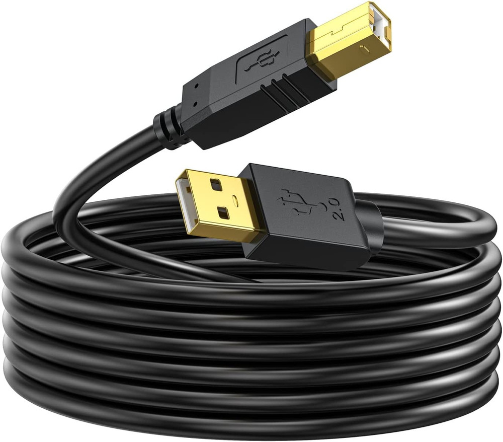 Printer Cable 25 FT - USB a to USB B Printer Cable Compatible with HP, Canon, Br