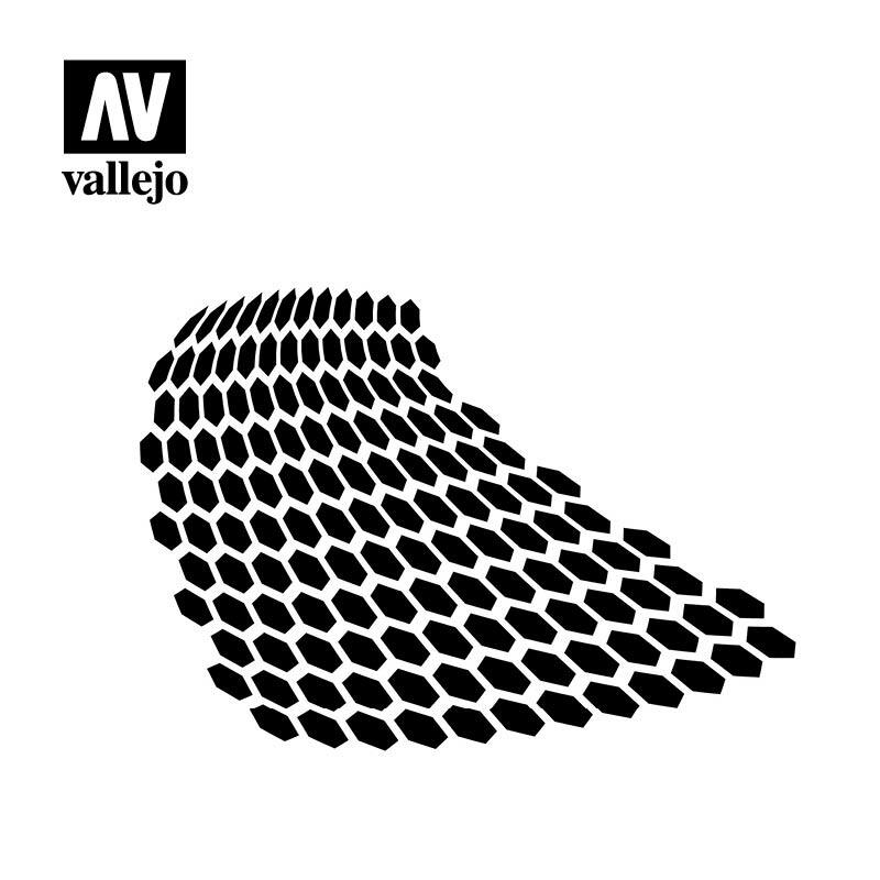 Vallejo Hobby Stencils Distorted Honeycomb Sci-Fi Fantasy Texture For Models