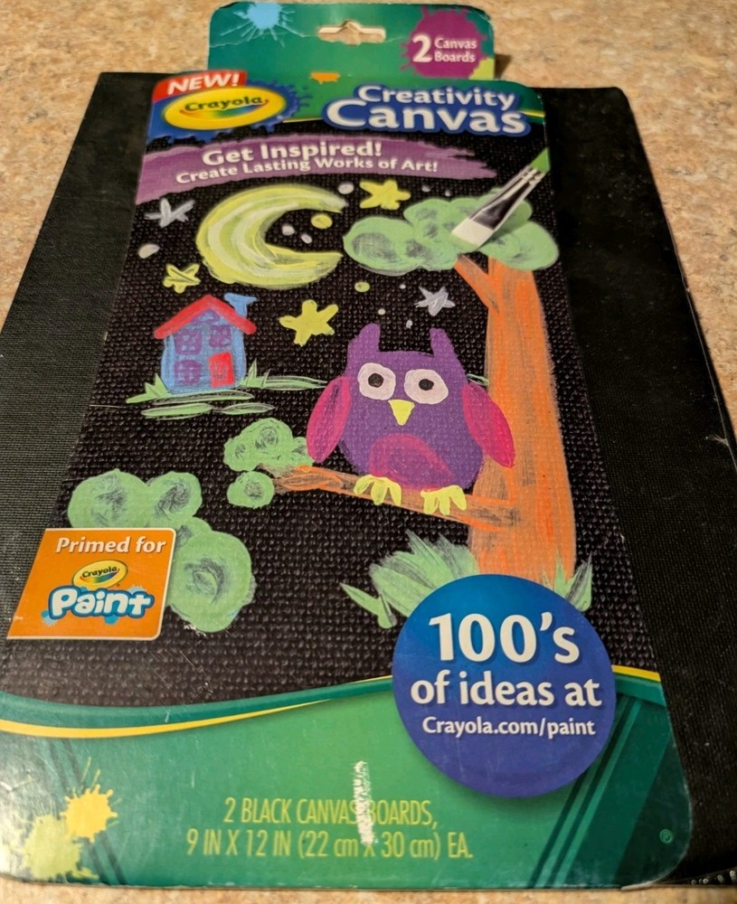 Crayola Paint Canvas Set  Black NEW