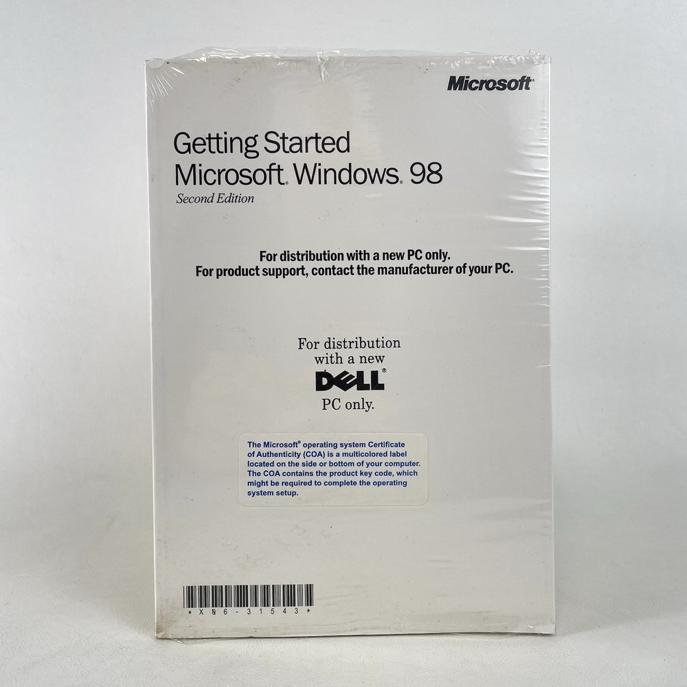 SEALED Microsoft Windows 98 Second Edition Getting Started Manual & CD for Dell