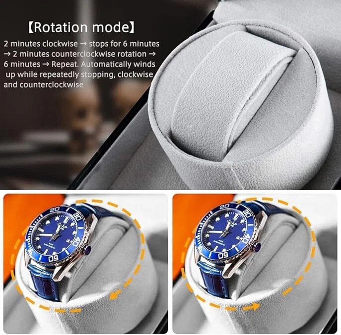 NEW Automatic Rotation Single Watch Winder Leather Storage Display Case Gift