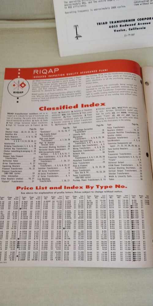 1958 Triad - Catalog - Transformers + More + Tv Components