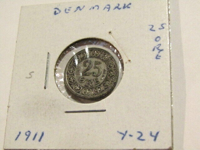 Denmark 1911 25 Ore Silver Coin