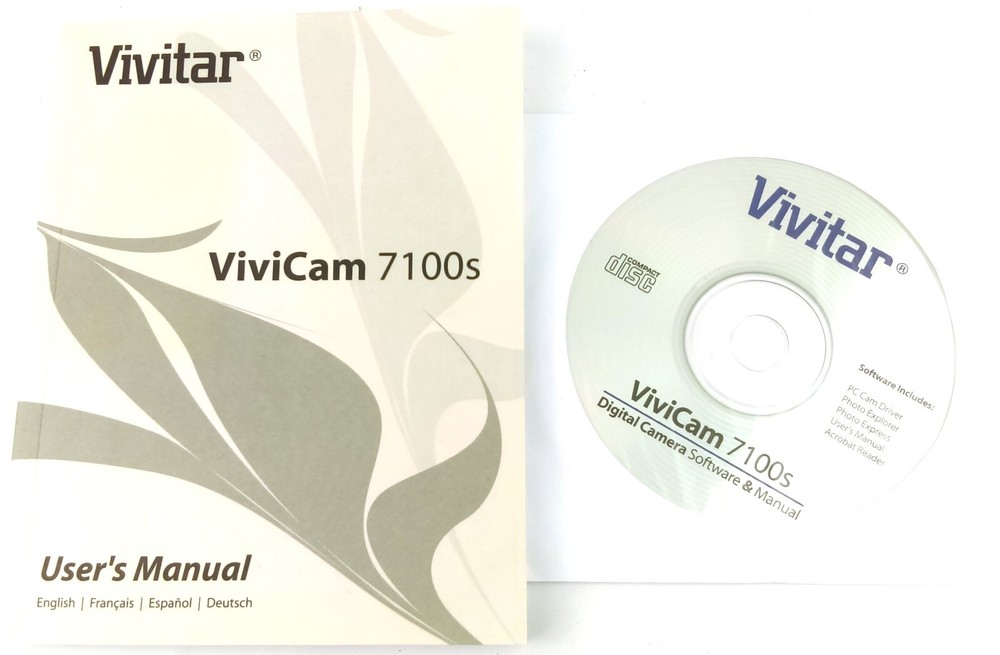VIVITAR ViviCam 7100s Digital Camera User's Manual & Software CD