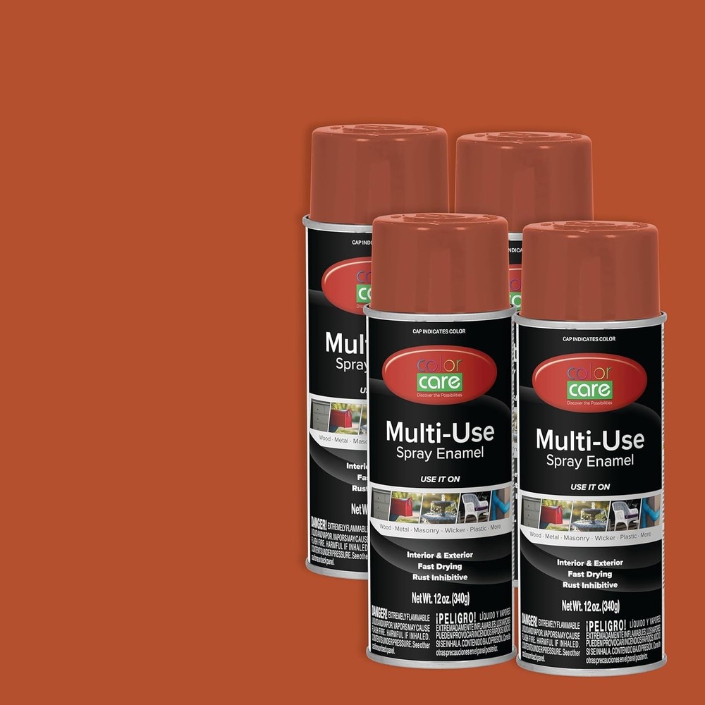 Spray Paint, 12 oz, 4-Pack (Gloss White, Gloss Black, Dark Green, Ruby Red)