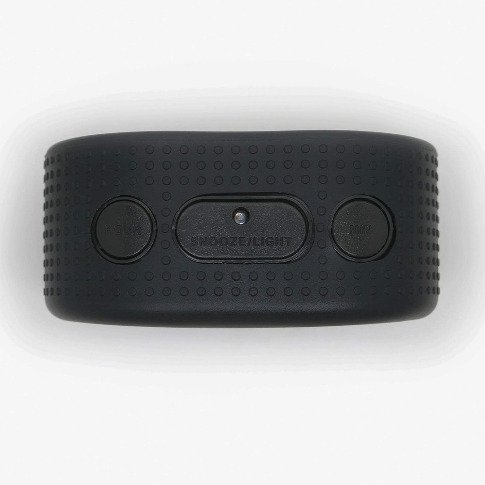 Timelink Smartlight Rubber Alarm Clock with Automatic Night Small, Black