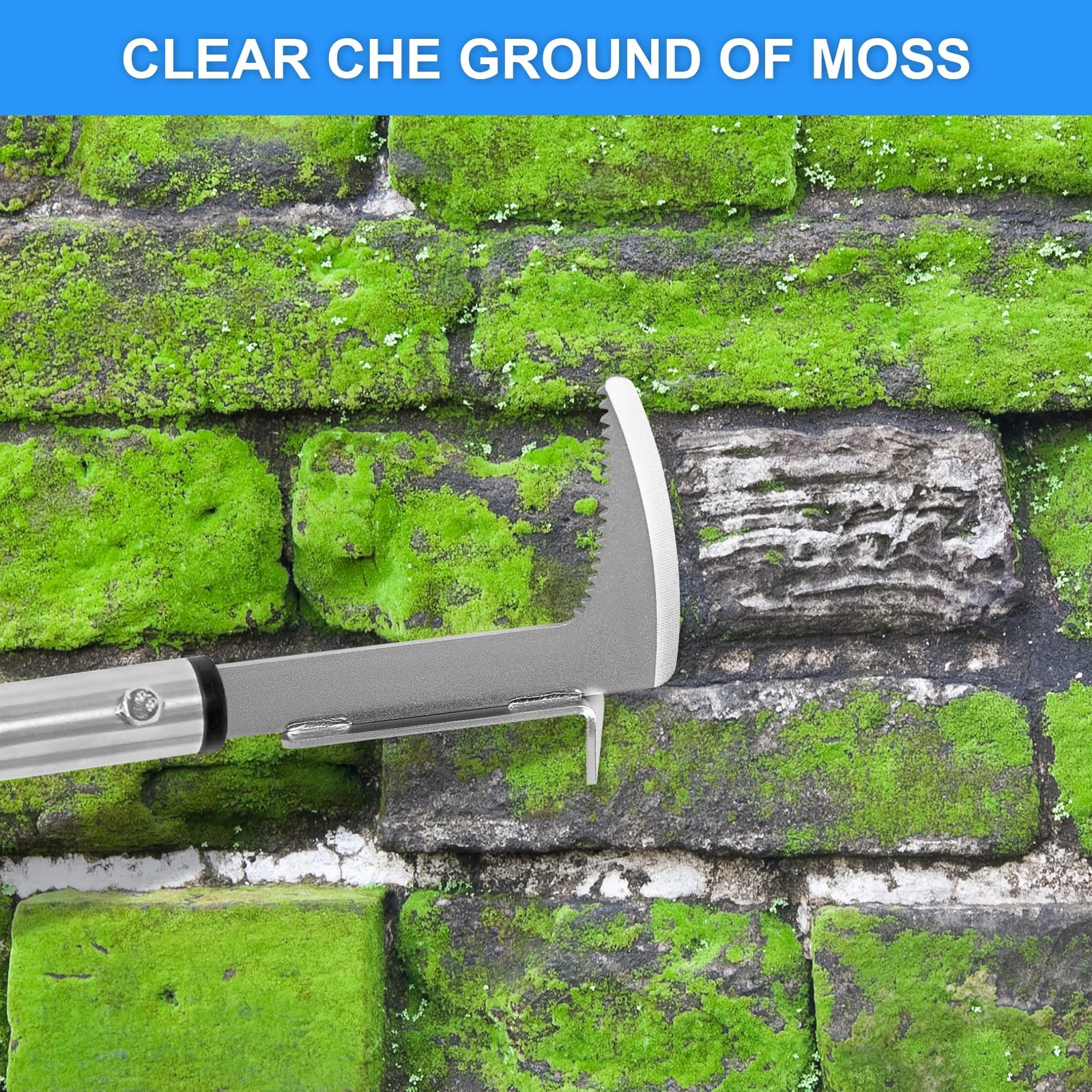 BARAYSTUS Crack Weeder, Stainless Adjustable Length (25.6"/41"/55"), silver