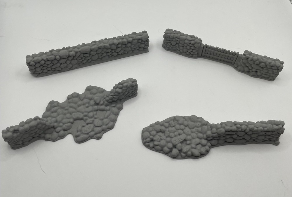 Stone Wall Set Terrain 4pc dnd/pathfinder/war hammer/wargaming/rpg
