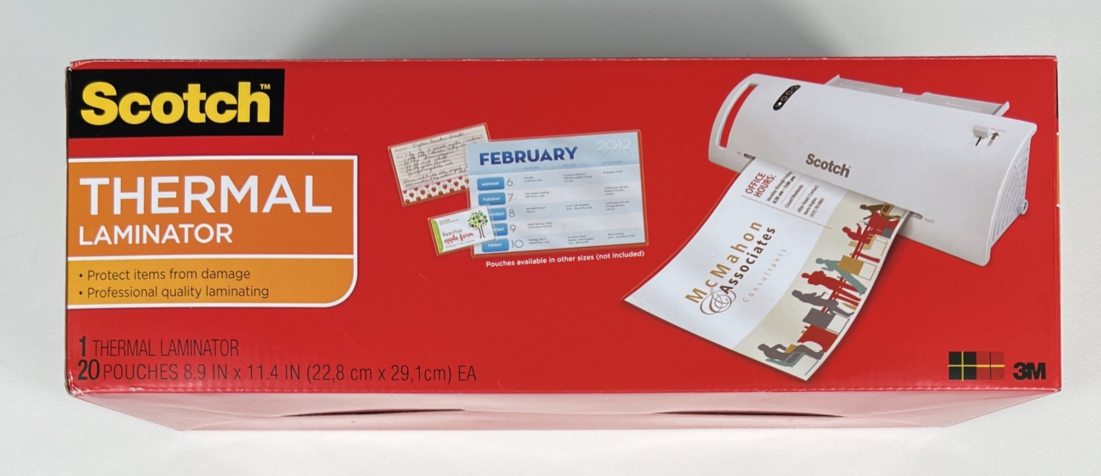 Scotch TL902VP Thermal Laminator Machine White 9-inch with 20 Pouches NEW