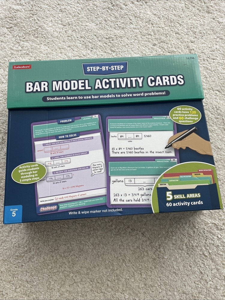 Lakeshore Bar Model Activity Cards Learning Step-By-Step Unused