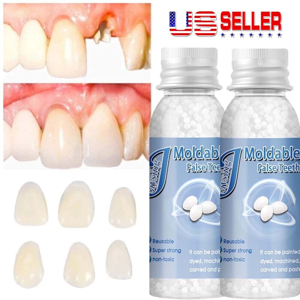 3×False Teeth Solid Glue Temporary Tooth Repair Resin Moldable Teeth Gap Denture