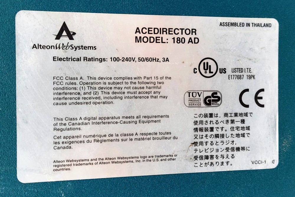 ALTEON NETWORKS ACEDIRECTOR 180 AD