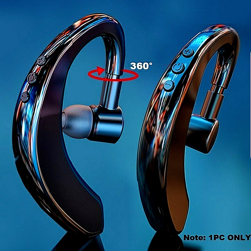 Bluetooth 5.2 Earpiece Wireless Headset Noise Cancelling Driving Trucker Earbuds