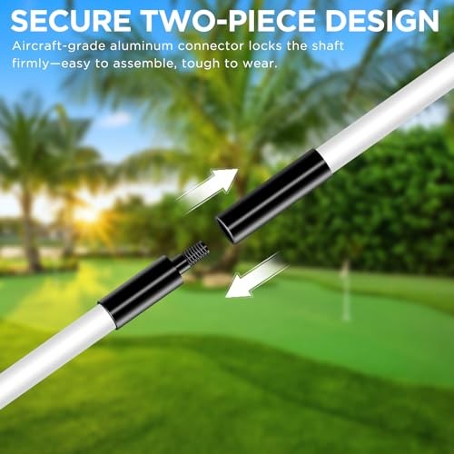 Golf Flagstick - Portable Design, Practice Putting 3ft White Flagpole-1 Pack