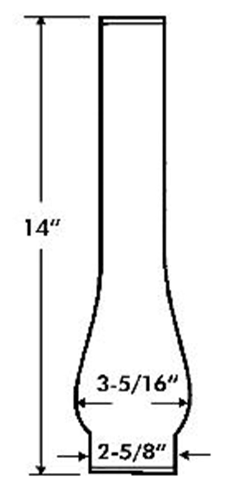 New #069 Kerosene Oil Lamp Clear BOROSILICATE Glass Globe 2 5/8" X 14"
