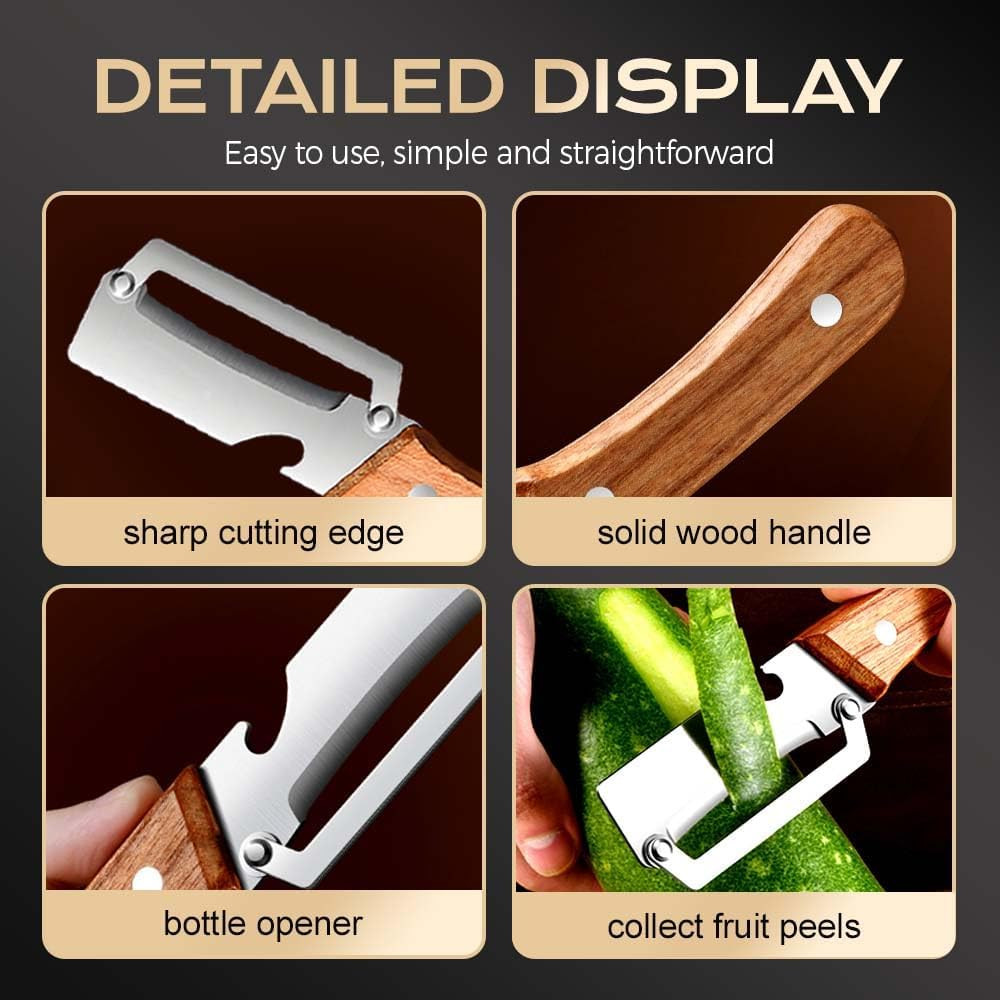 Multi-Functional Vegetable Peeler for Kitchen, Ultra-Sharp Stainless Steel Blade