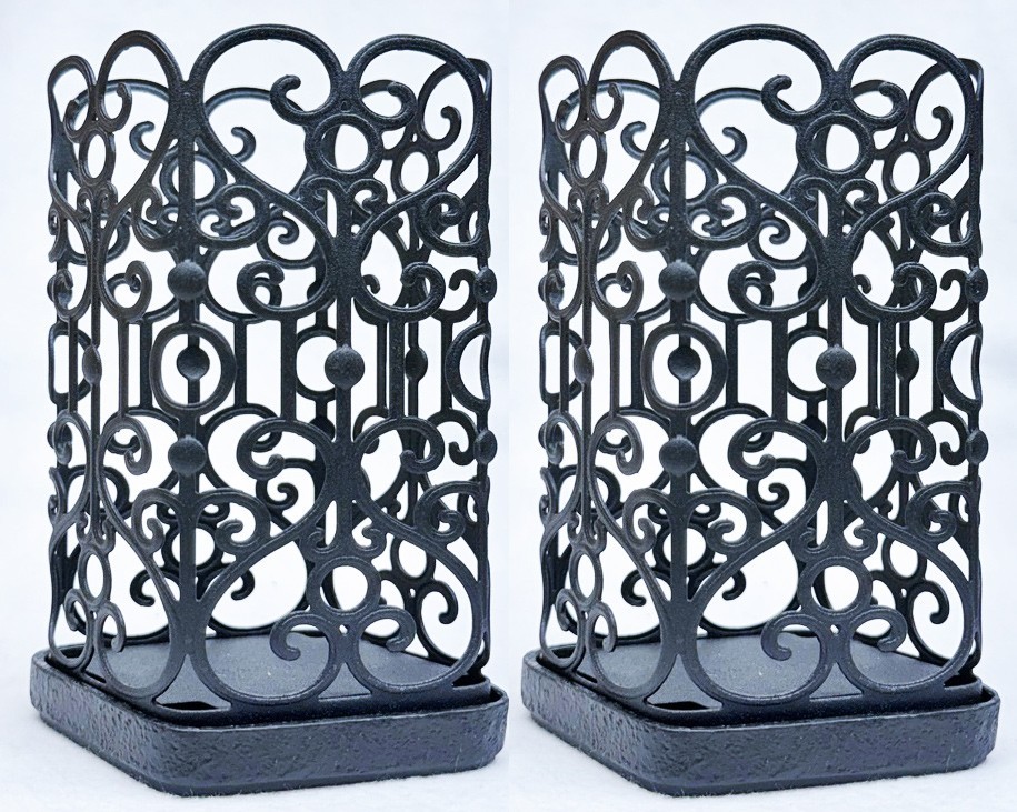 2 Bath Body Works BLACK METAL GATE Foaming Hand Soap Holder Sleeve Metal Decor