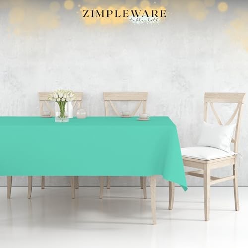 Premium Plastic Table Cloth Disposable (6 Pk) Plastic 6 Pack Rectangle Aqua