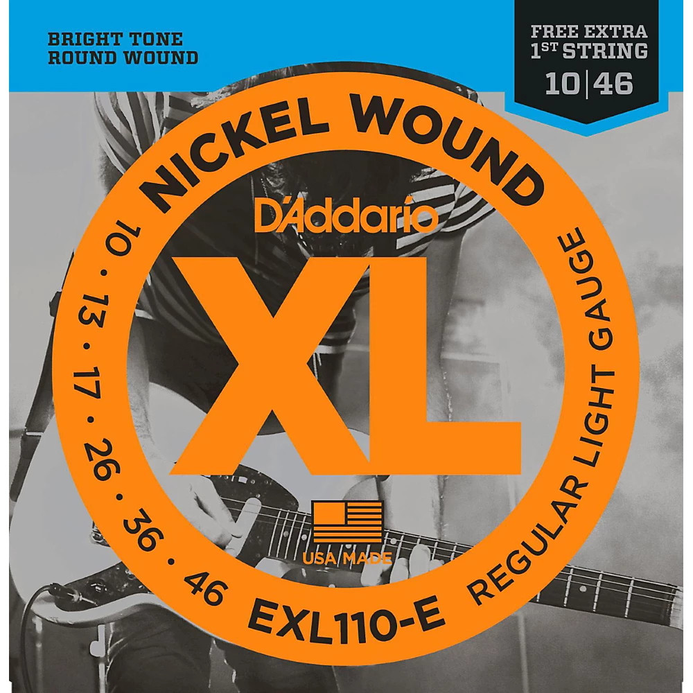 D'Addario EXL110-E : Light Electric Guitar String 3 Pack 3 Bonus E Strings 10-46