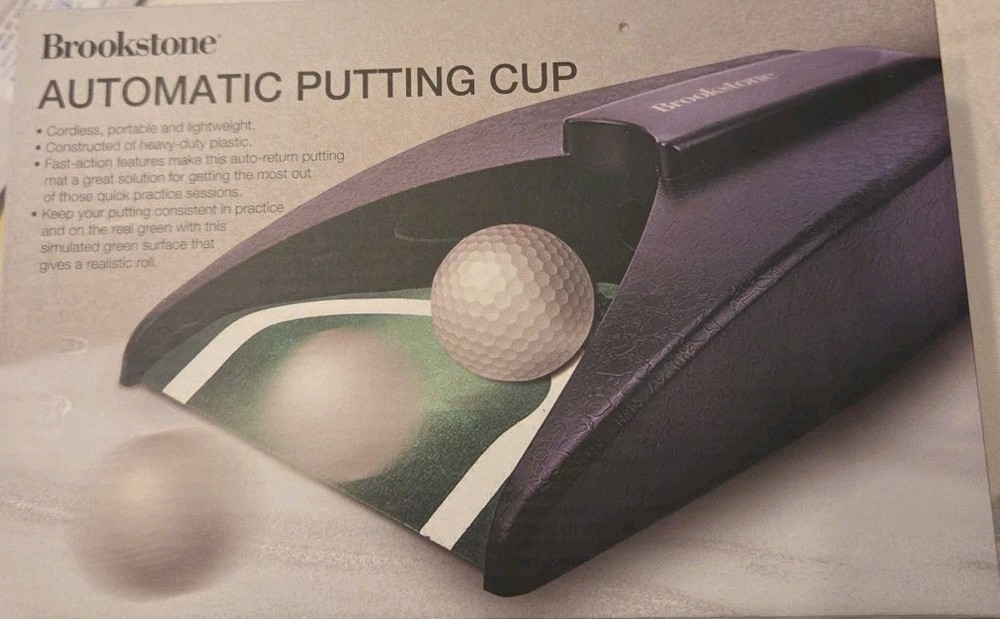 Brookstone Cordless Automatic Putting Cup | Portable & Lightweight New Sealed